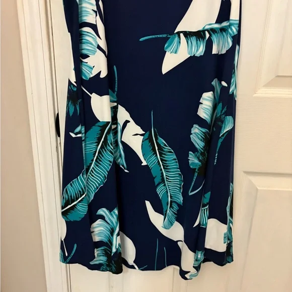 NWT!! Molerani Tropical Leaf Print Sleeveless Floral Swing Dress - Picture 10 of 11
